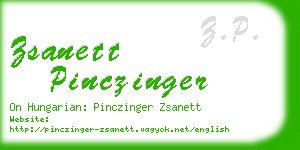 zsanett pinczinger business card